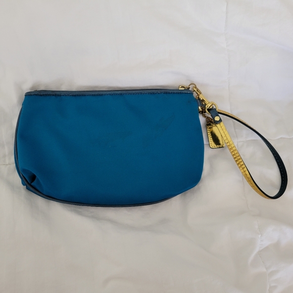 Coach Silk Turquoise Wristlet - Picture 2 of 10